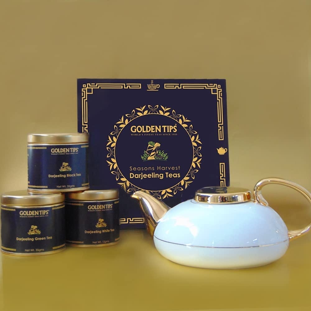 Golden Tips Seasons Harvest Darjeeling Tea Gift Box (4.06oz - 115 Gram - 60 Cups)