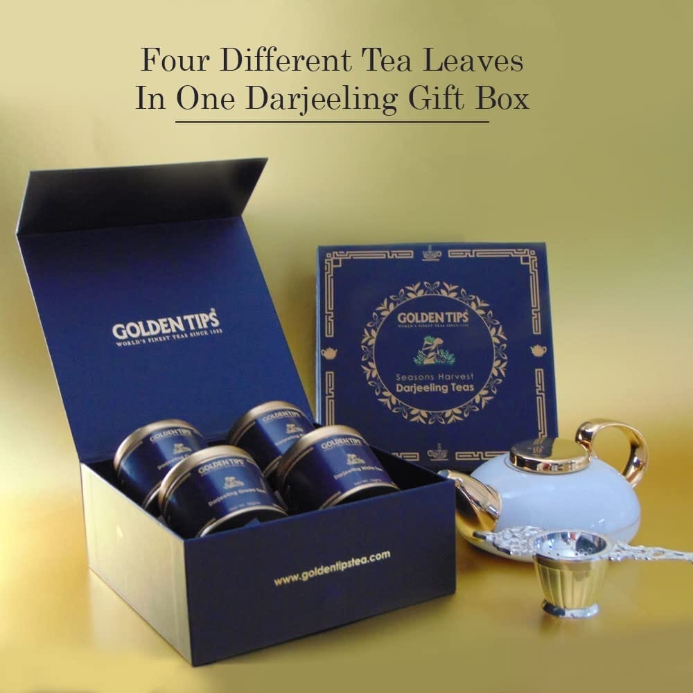 Golden Tips Seasons Harvest Darjeeling Tea Gift Box (4.06oz - 115 Gram - 60 Cups)