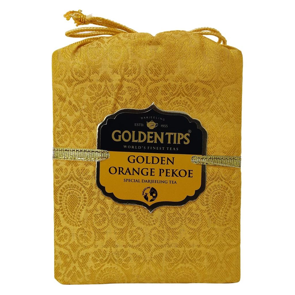 Golden Tips Orange Pekoe Black Tea Loose Leaves Brocade Bag (100 Gram, 50 cups)