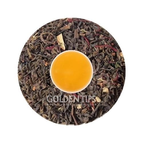 Golden Tips Kashmiri Kahwa Green Tea Blended with Cinnamon Sticks, Cardamom, Saffron Loose Leaves Tin Can (100 Gram, 50 cups)