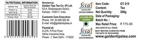 Golden Tips Darjeeling Loose Leaves Pure Rose herb Green Tea Brocade Bag (200 Gram -100 cups)