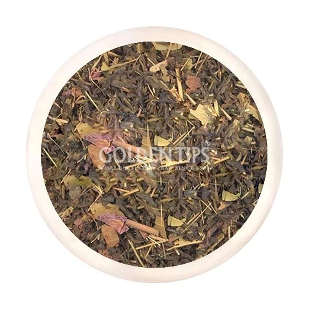 Golden Tips Darjeeling Loose Leaves Pure Rose herb Green Tea Brocade Bag (200 Gram -100 cups)