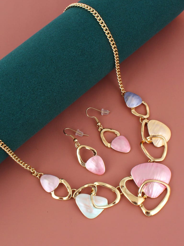 LUCKY JEWELLERY Fashion Jewelry for Women & Girls Necklace Set|Gold Plating Multi Color Necklace With Earrings| Birthday Gift for Women Anniversary Gift for Wife Valentine Gift (480-CHSM1-1163-MT) - Jewellery Sets | Buy online on ZillyBuy