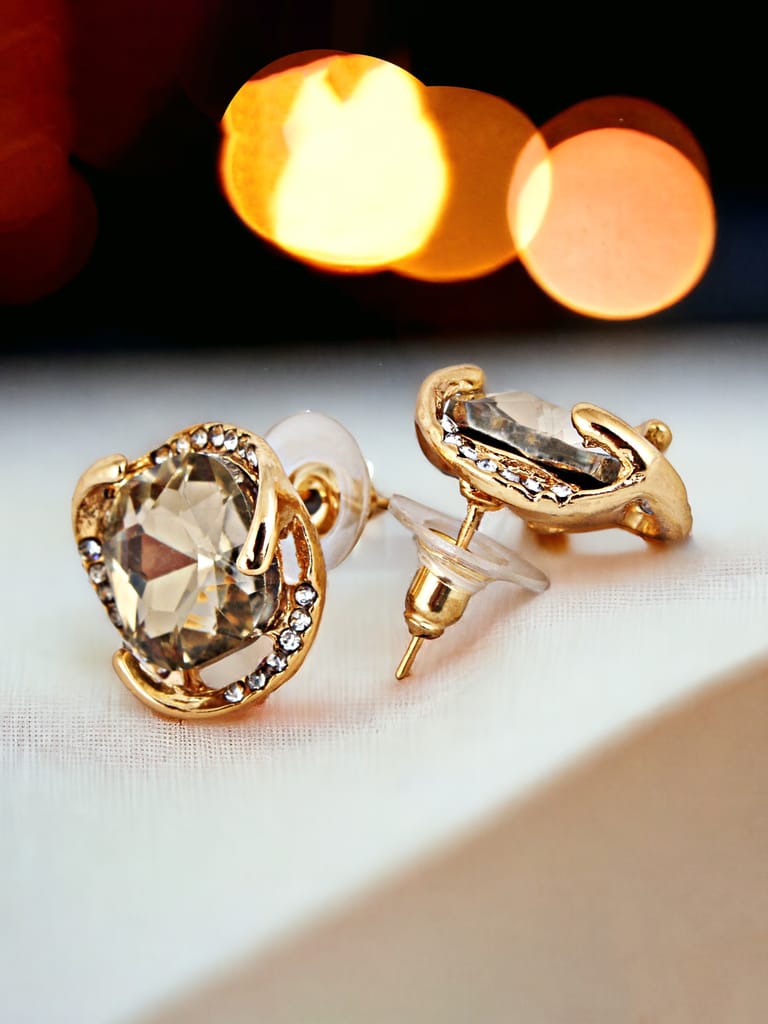 Lucky Jewellery Fashion Pendant Gold Color Stone Necklace Locket With Studs Long Chain Gold Plated Pendants Chains Western Valentine Gifts Birthday For Girls & Women (250-CHL1S-1002B-LCT)