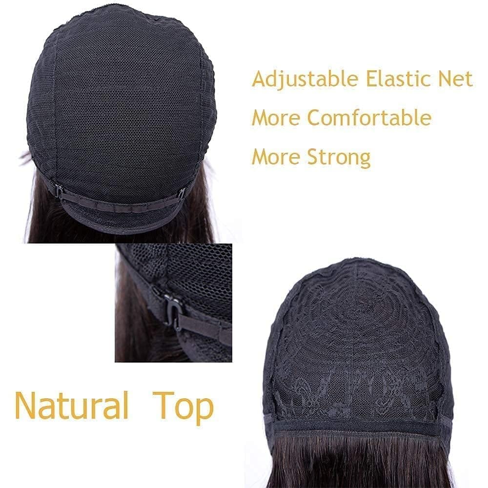 Akashkrishna Long Straight Natural Brown Full Head Wigs for Women Synthetic With Middle Part Wig (Pack of 1, Brown)