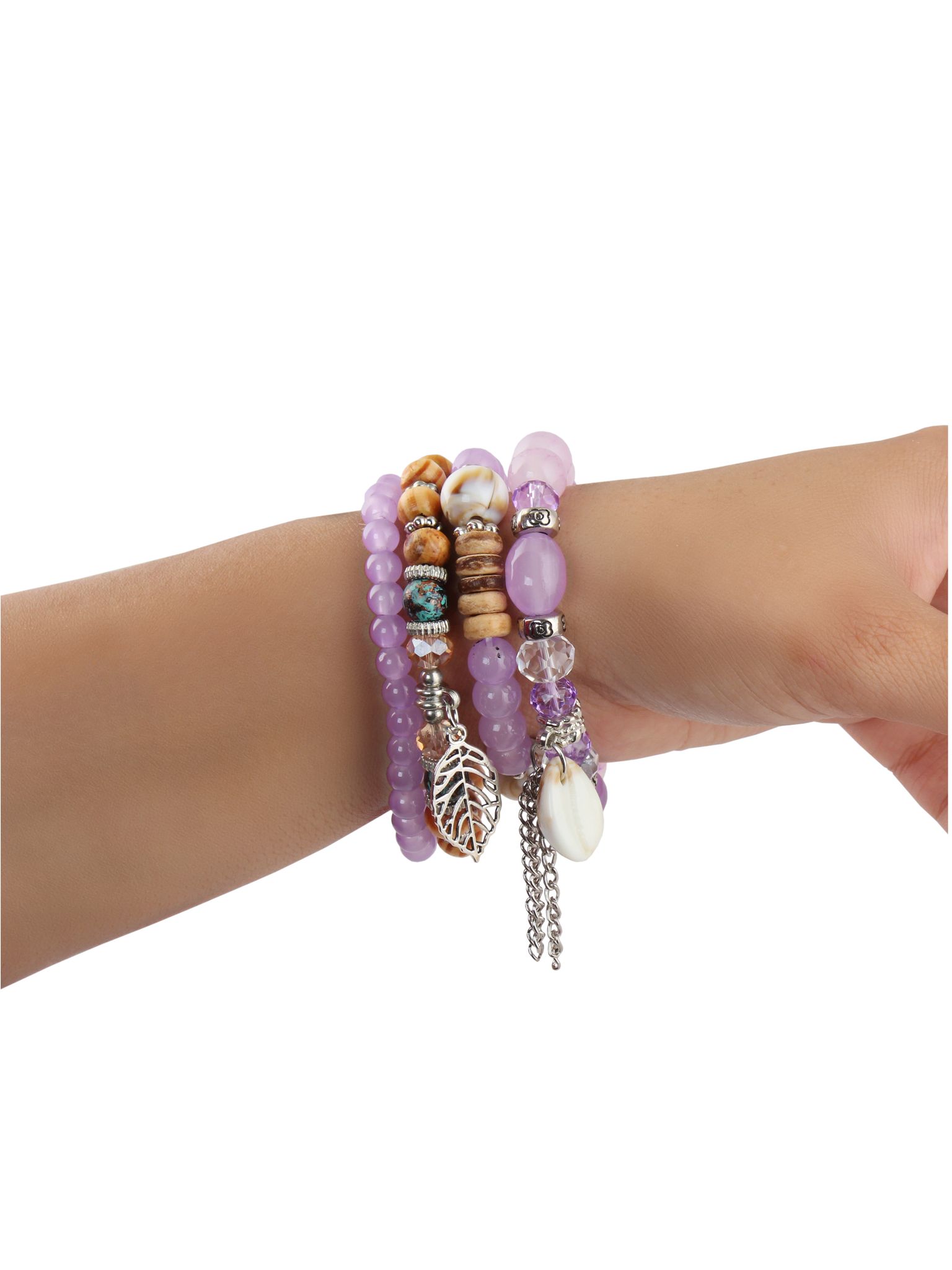 LUCKY JEWELLERY Latest Stylish Stackable Bracelets Tassel Stretch Bracelet Multilayer Beaded Bangle Bodhi Bracelets Hippie Jewelry Gifts for Teen Girls Bracelet for Women & Girls (215-CHB2M-1251-P)