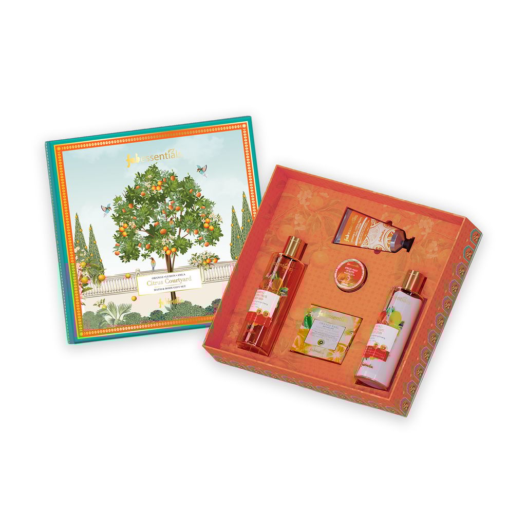 Fabessentials Citrus Bath & Body Gift Set 335 gm | Pack of 5 | For Men and Women | Premium Gifting