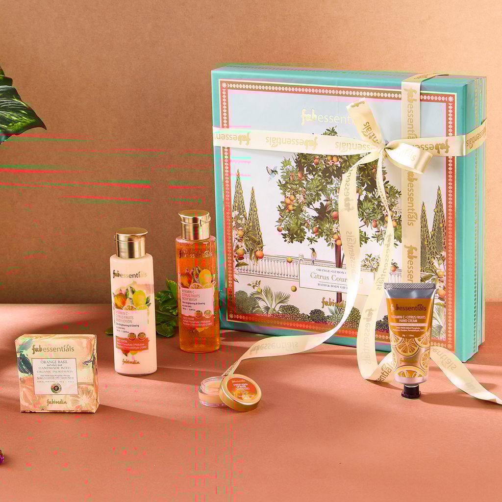 Fabessentials Citrus Bath & Body Gift Set 335 gm | Pack of 5 | For Men and Women | Premium Gifting