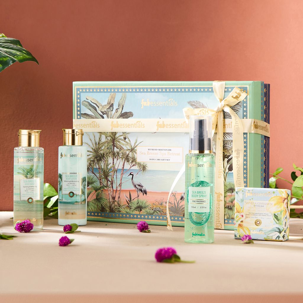 Fabessentials Sea Breeze Spa Body Care Gift Set 310 gm | Pack of 4 | For Men and Women | Premium Gifting