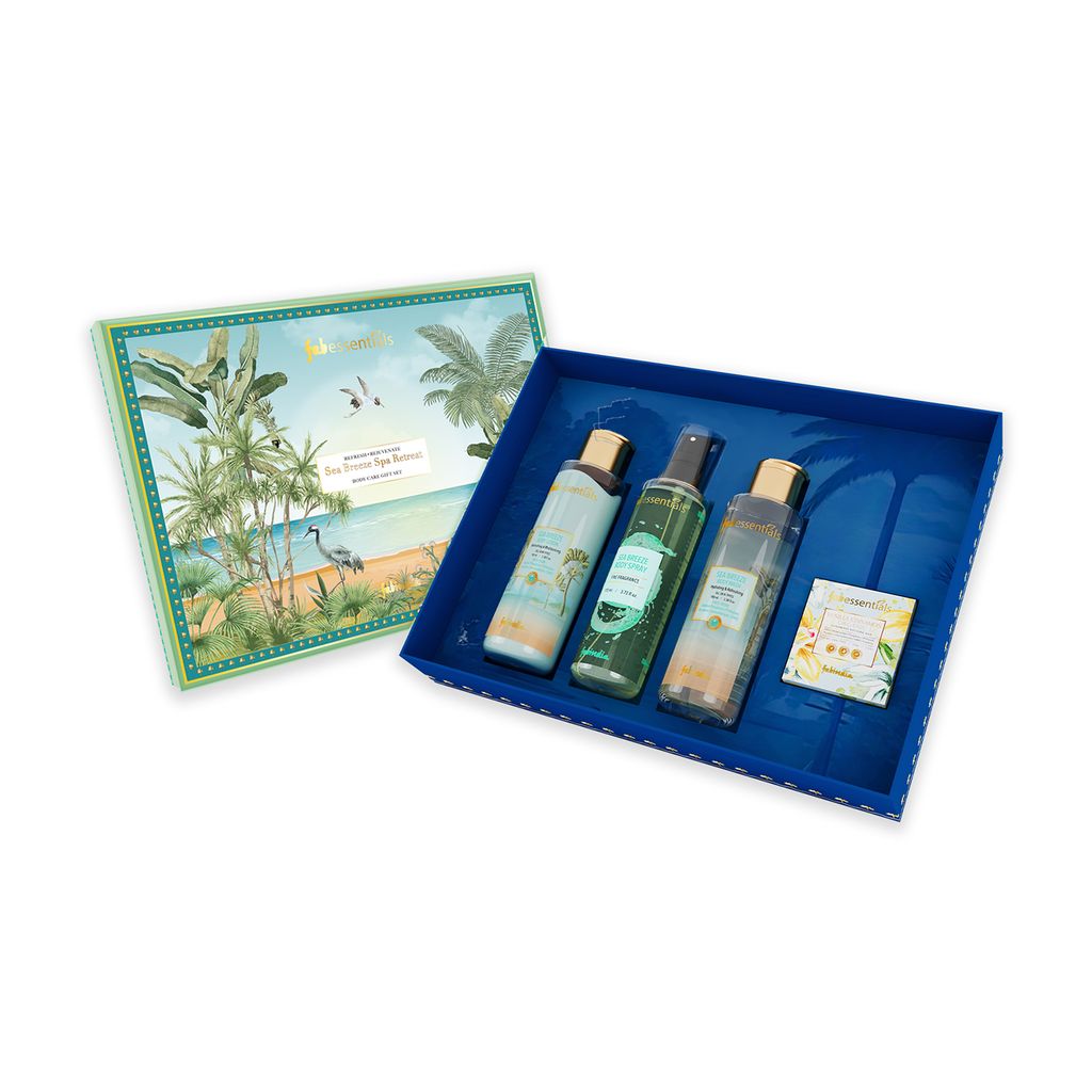 Fabessentials Sea Breeze Spa Body Care Gift Set 310 gm | Pack of 4 | For Men and Women | Premium Gifting