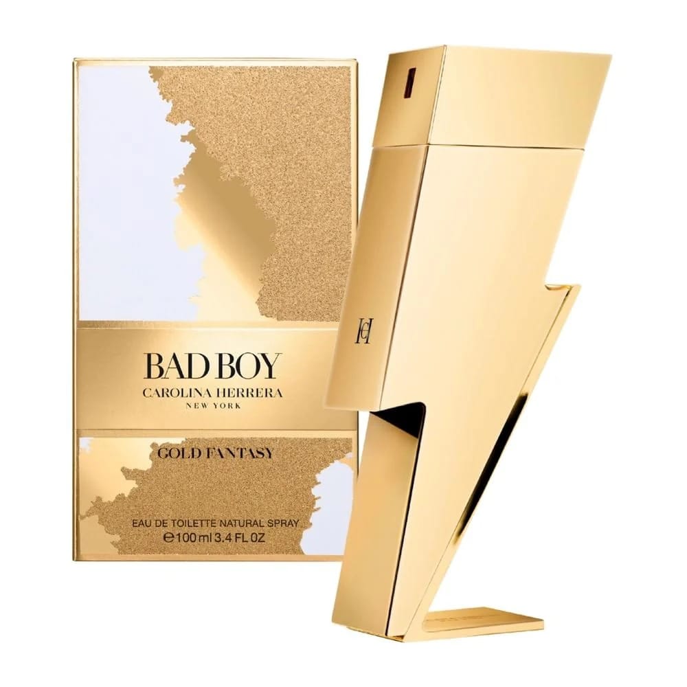 Carolina Herrera Bad Boy Gold Fantasy, Eau De Toilette, 100ml Men Perfume Spray Braded Scent