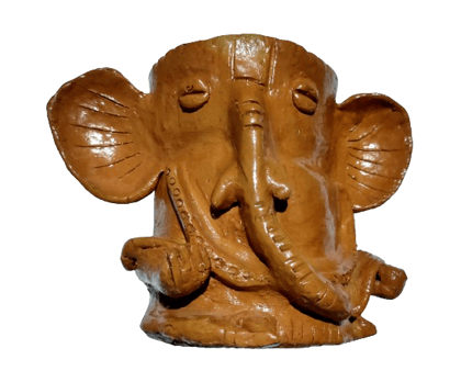ASOMI  TERRACOTTA  HANDMADE  GANESHA  PEN HOLDER (BROWN , PACK OF 1 )