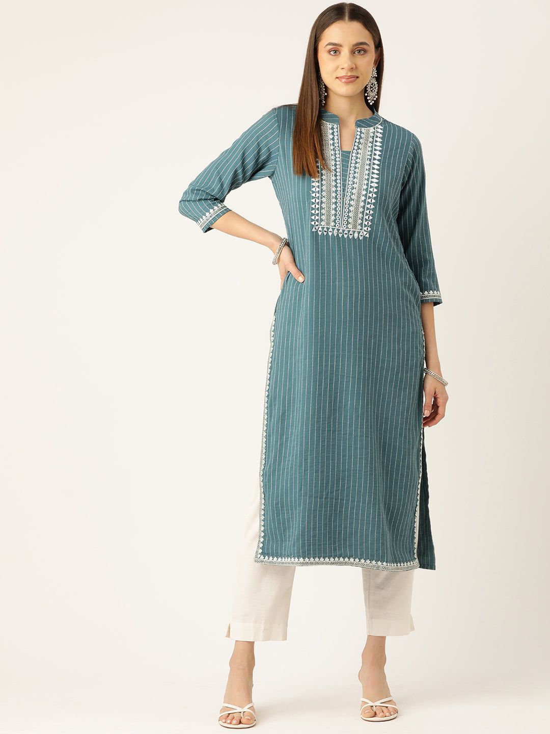 Embroidered Mirror Work Kurta