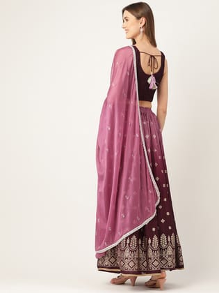 Embroidered Sequinned Ready to Wear Lehenga & Blouse With Dupatta