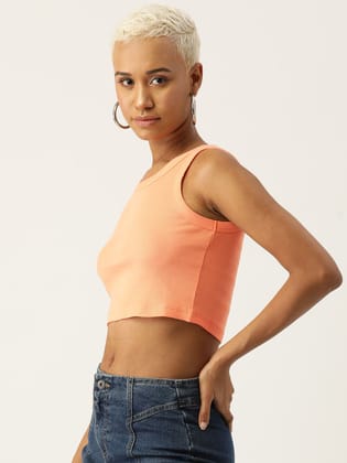 Peach Sleeveless Crop Top Peach Sleeveless Crop Top