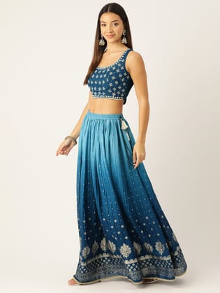 Embroidered Sequinned Ready to Wear Lehenga & Blouse With Dupatta