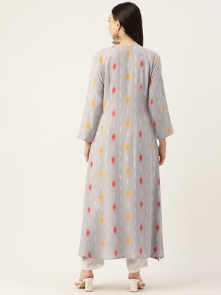 Geometric Mirror Work Kurta