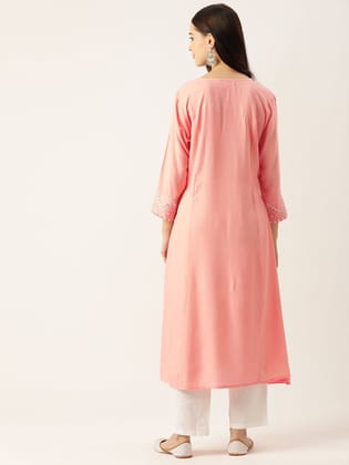 Geometric Embroidered Mirror Work Kurta