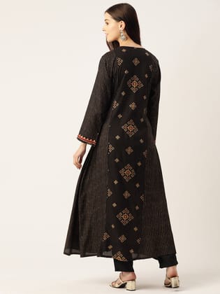 Ethnic Motifs Printed Mirror Work Kurta