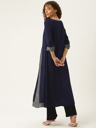 Paisley Embroidered Mirror Work Kurta