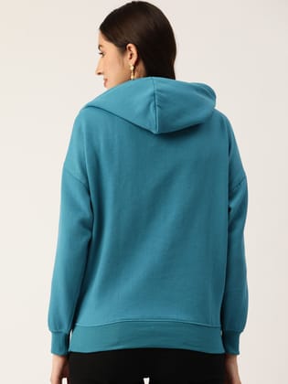 Teal Hooded Fleece Sweatshirt