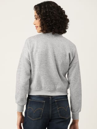 Grey Solid Mock Collar Fleece Sweatshirt Grey Solid Mock Collar Fleece Sweatshirt