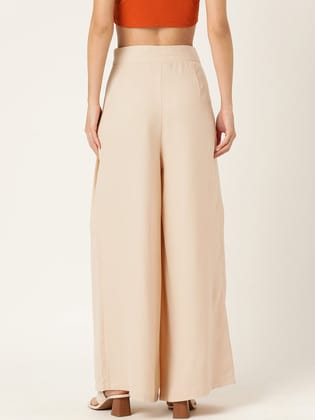 Women Relaxed Loose Fit High-Rise Pleated Trousers Women Relaxed Loose Fit High-Rise Pleated Trousers