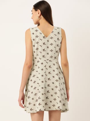Rue Collection Floral Print Crepe Mini Wrap Dress