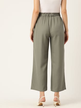 Women Relaxed Loose Fit High-Rise Parallel Trousers Women Relaxed Loose Fit High-Rise Parallel Trousers