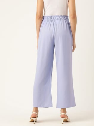 Women Relaxed Loose Fit High-Rise Parallel Trousers Women Relaxed Loose Fit High-Rise Parallel Trousers