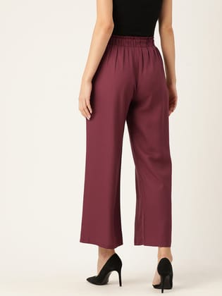 Women Relaxed Loose Fit High-Rise Parallel Trousers Women Relaxed Loose Fit High-Rise Parallel Trousers