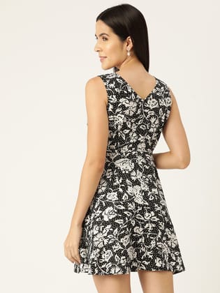 Rue Collection Floral Print Crepe Mini Wrap Dress