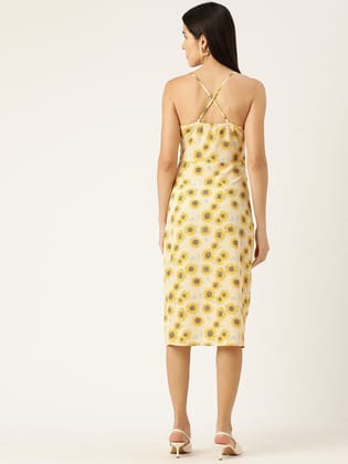 Rue Collection Floral Print Crepe Slip A-Line Dress