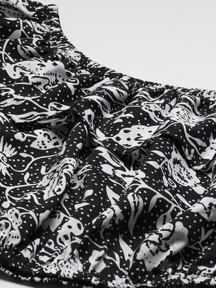 Multicoloured Floral Print Off-Shoulder Ruffles Crepe Bardot Top Multicoloured Floral Print Off-Shoulder Ruffles Crepe Bardot Top