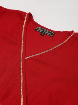 Maroon Solid A-Line Dress