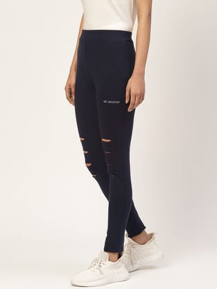 Women Navy Blue Solid Ankle Length Skinny Fit Jeggings Women Navy Blue Solid Ankle Length Skinny Fit Jeggings