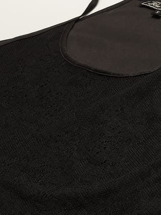 Black Self Design Lace Top
