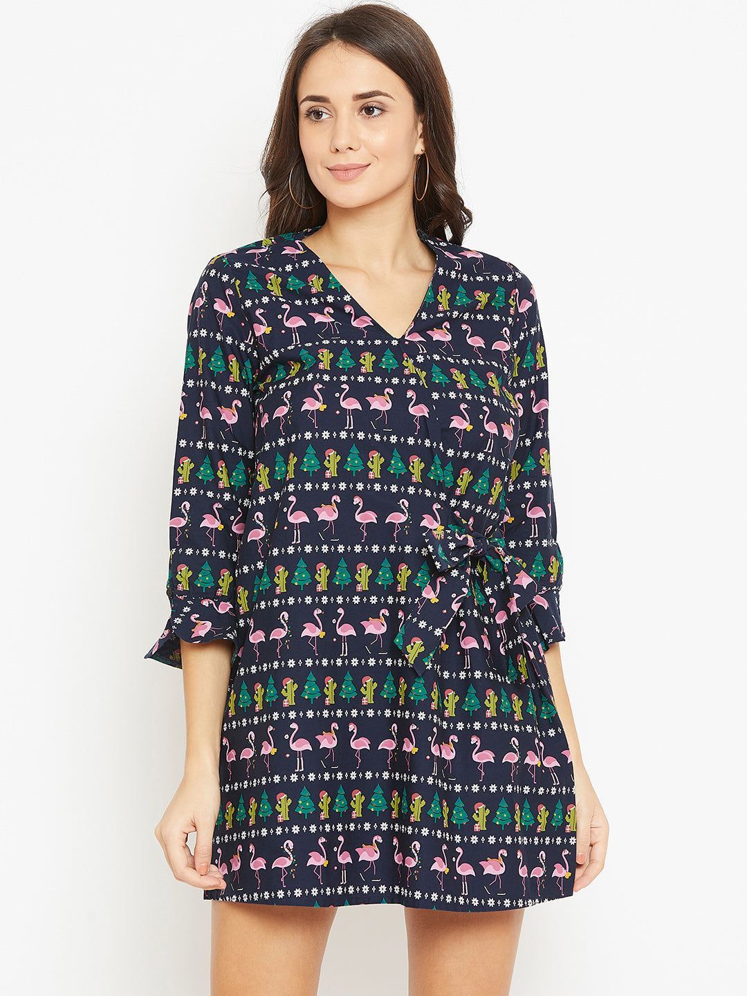 Tie Knot Detail Quirky A-Line Dress