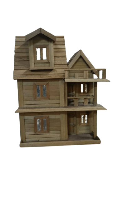 Asomi Handicrafts Handmade Bamboo House -two story house | Home & Table Decor | 25 cm X 15 cm x 13  cm Decorative Showpiece -  (Bamboo)