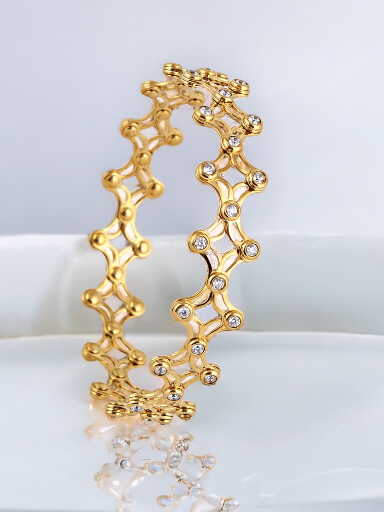 LUCKY JEWELLERY Fashion Latest Stylish Supple Bracelet Cum Ring| Bracelet Convertible into Ring Gifts for Women and Girls | Birthday Gift for Girls & Women Anniversary Gift for Wife (1400-CHB2G-1130)