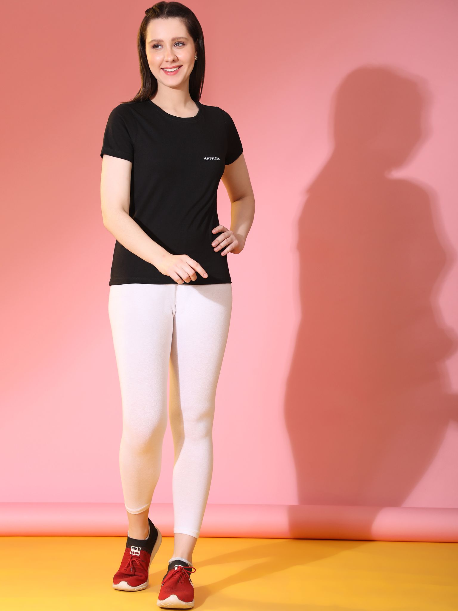 OUTFLITS Ladies Solid Tshirts