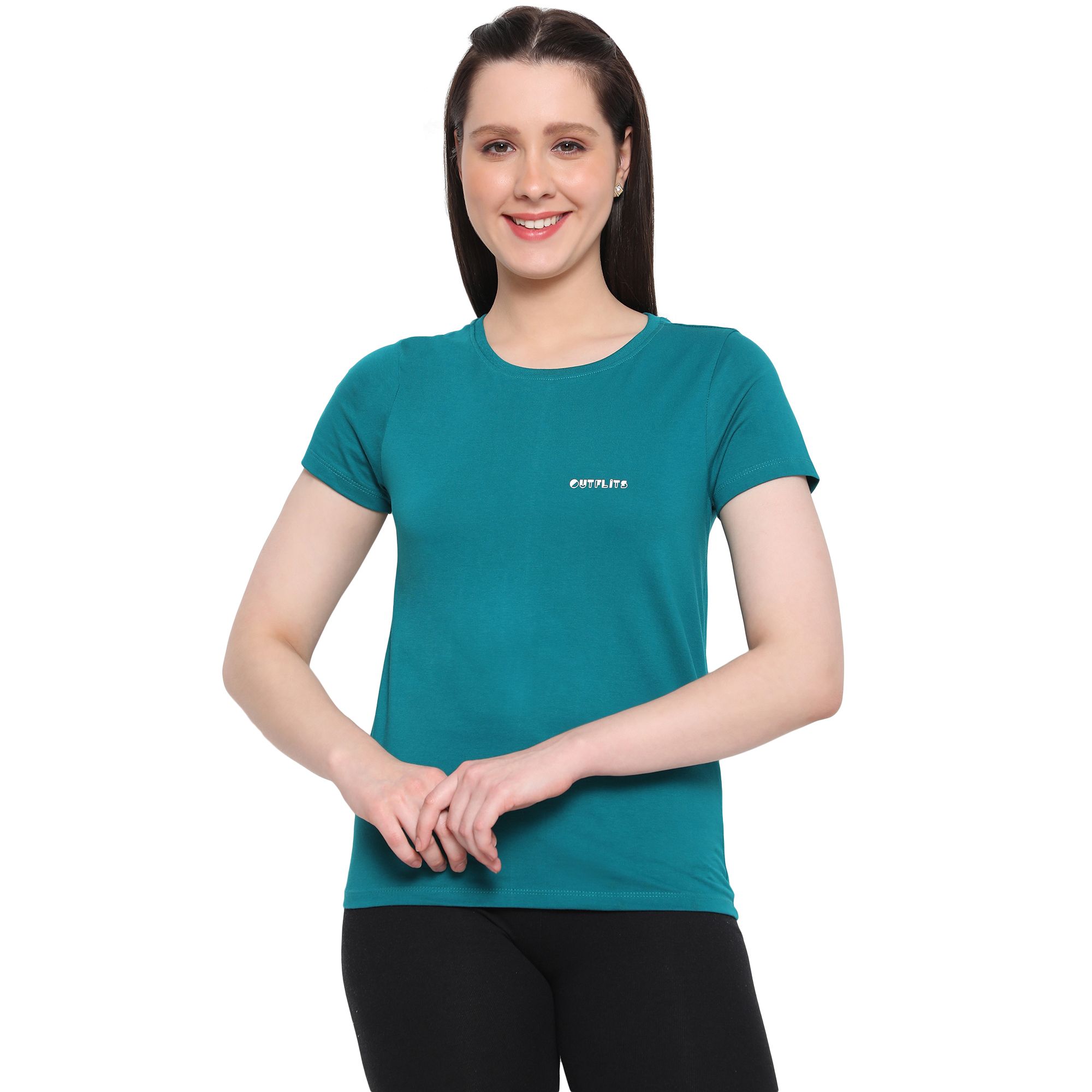 OUTFLITS Ladies Solid Tshirts