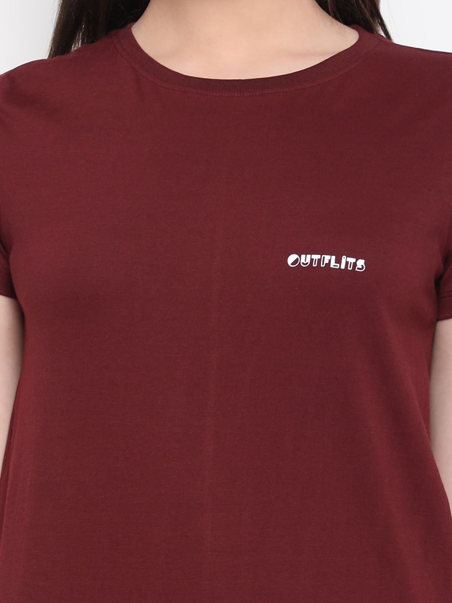 OUTFLITS Ladies Solid Tshirts