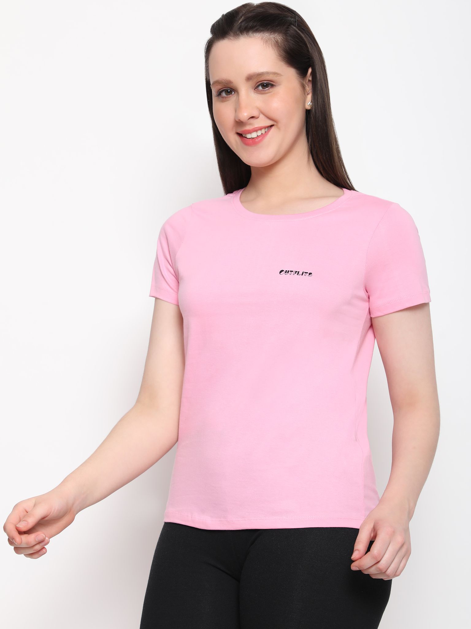 OUTFLITS Ladies Solid Tshirts