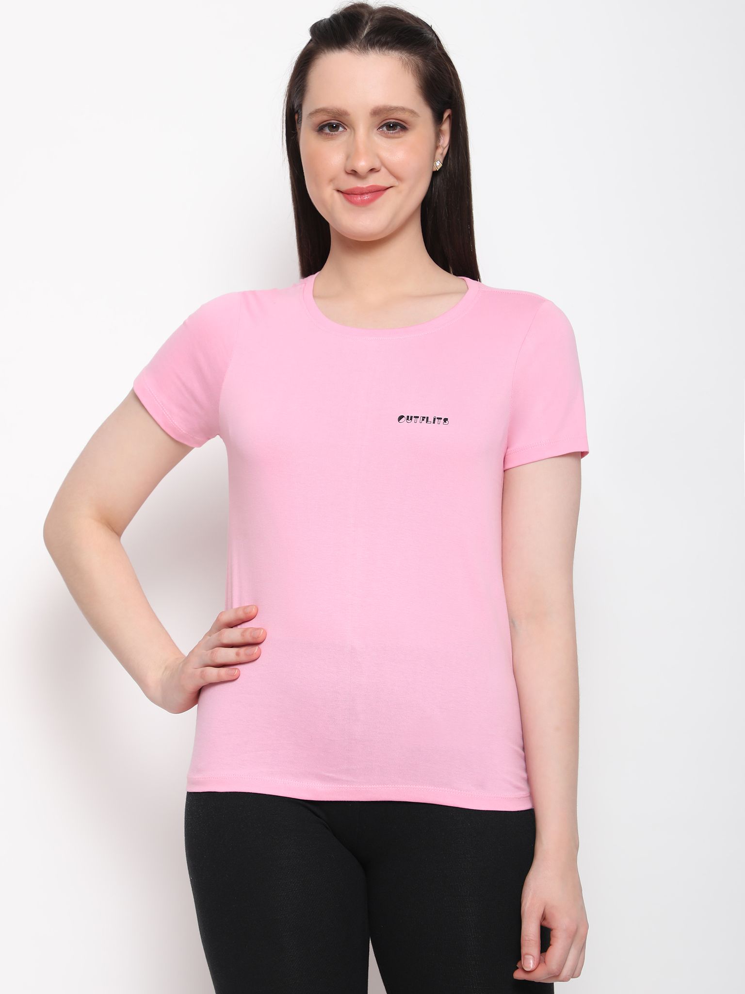 OUTFLITS Ladies Solid Tshirts