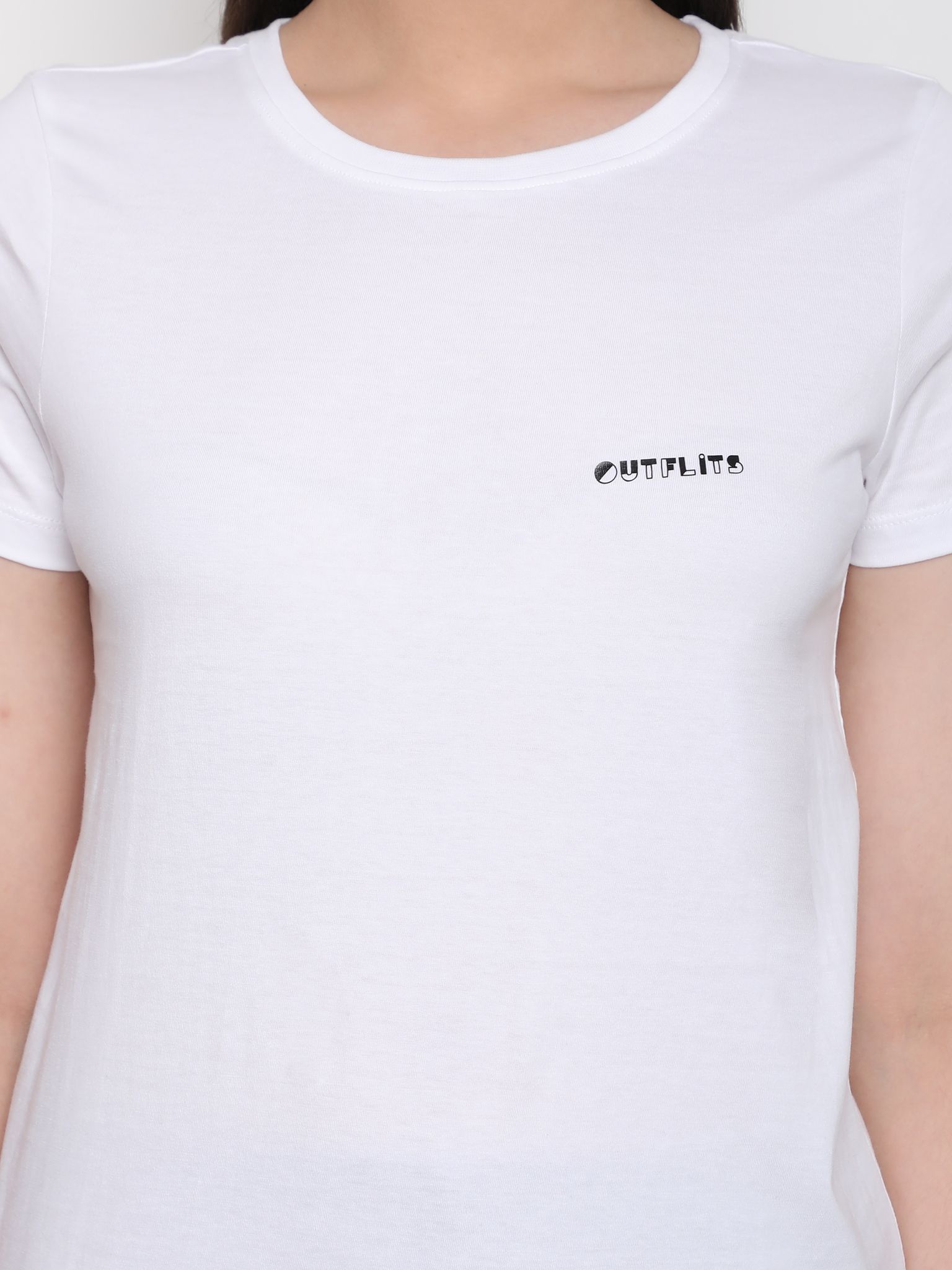 OUTFLITS Ladies Solid Tshirts