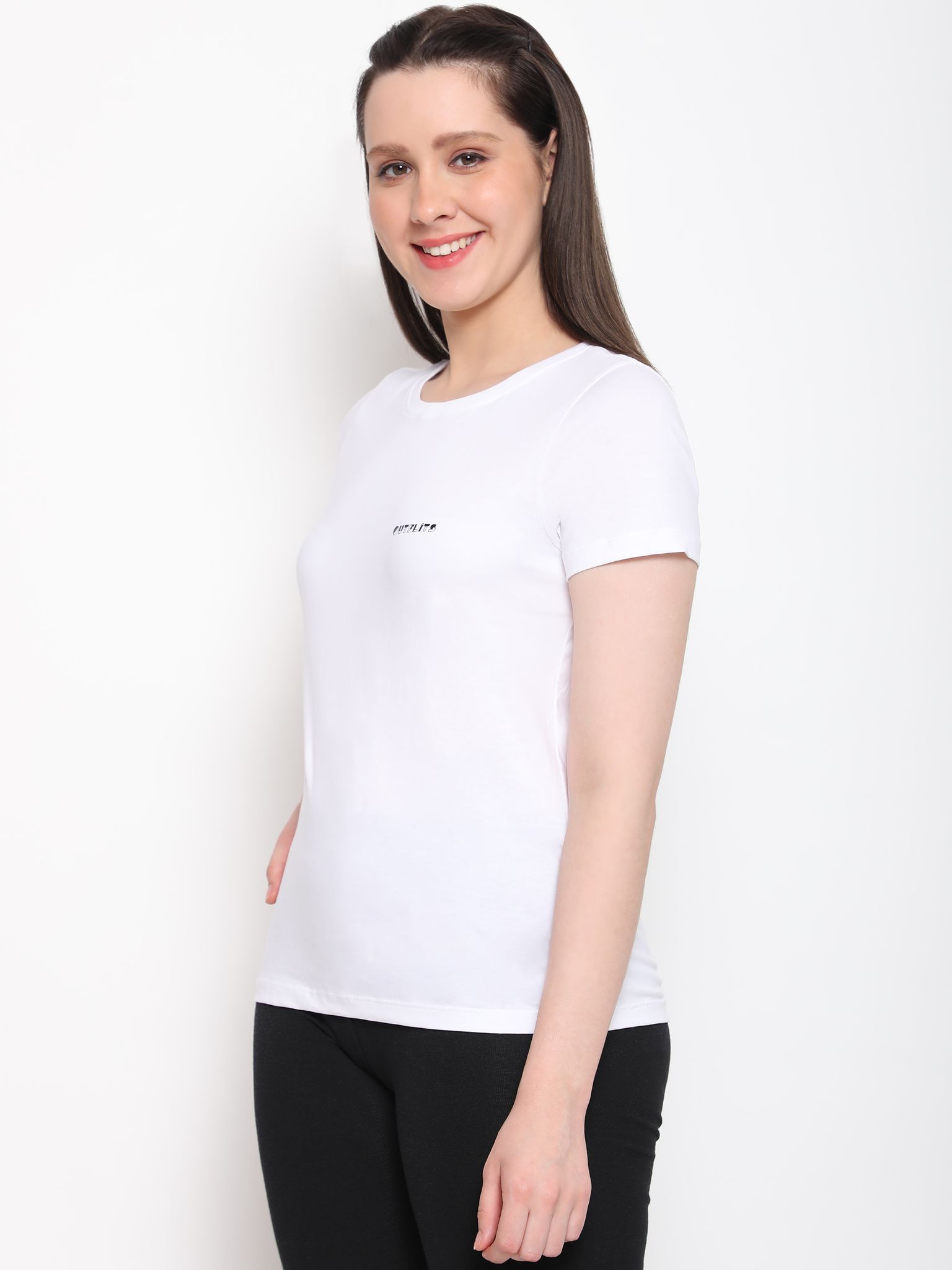 OUTFLITS Ladies Solid Tshirts