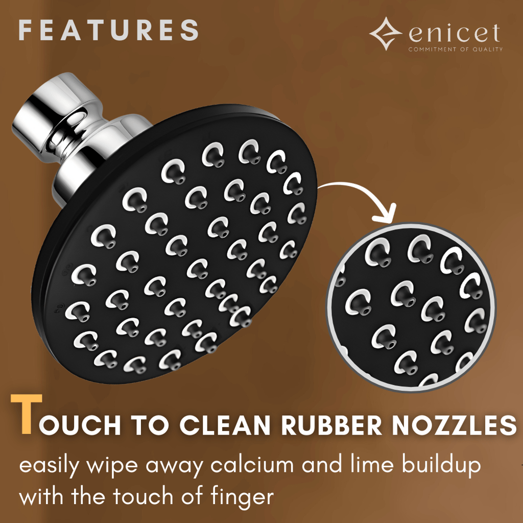 ENICET 4 Inch Overhead Round Shape Shower Head only, Round Shower for Bathroom
