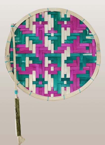 Handcrafted Bamboo Round Shape Rotating Hand Fan