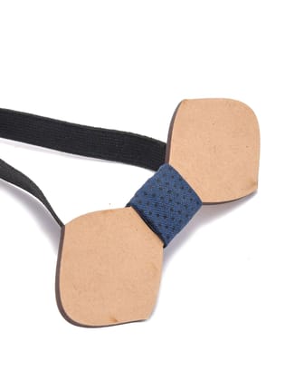 Navy Blue Wooden Bow Tie